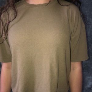 olive green crop top